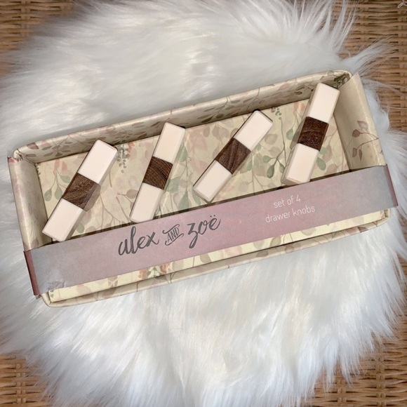 NWT Alex & Zoe Set of 4 boho drawer knobs cabinet pulls replacement hardware - Picture 1 of 5